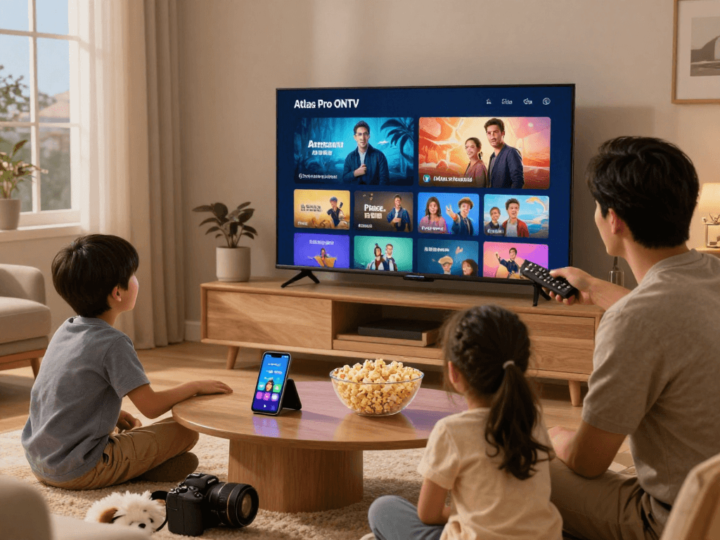 Profitez d'Atlas Pro pour regarder vos émissions préférées en famille dans un salon accueillant.