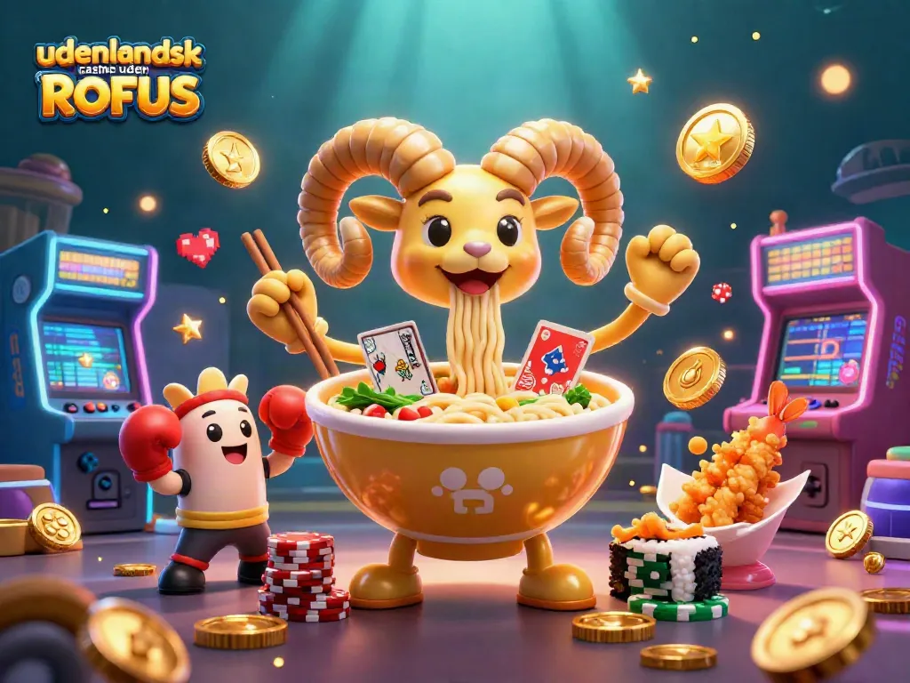 Experience excitement at udenlandsk casino uden ROFUS with our vibrant 3D illustration featuring engaging game elements.