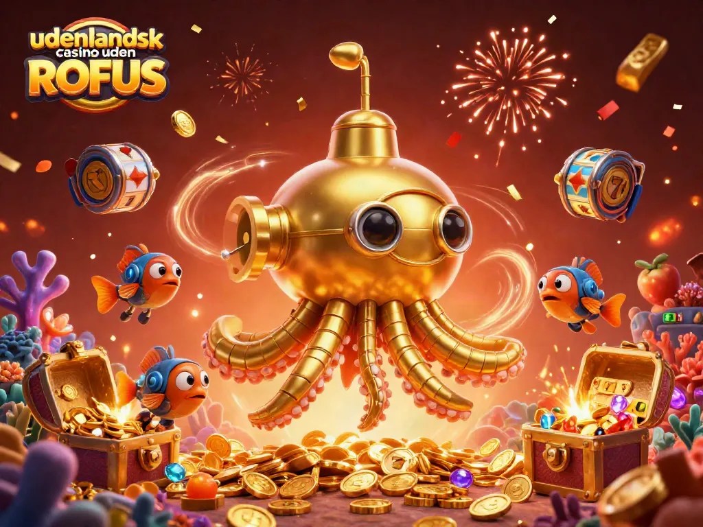 Engage with action at udenlandsk casino uden ROFUS featuring a vibrant 3D kraken submarine illustration.