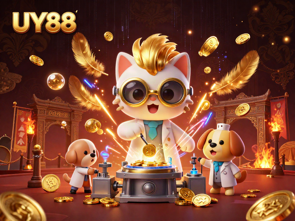 Engage with UY88's thrilling casino gaming experience featuring vibrant characters and excitement.