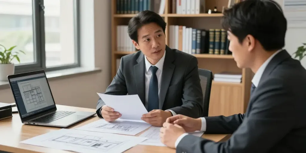 Consultation on how to vérifier si une commune est en zone tendue with lawyer in modern office.