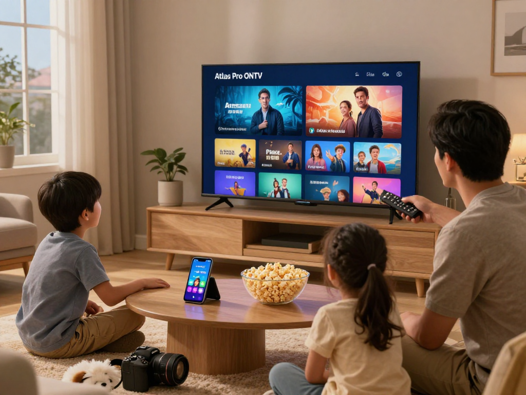 Profitez d'Atlas Pro pour regarder vos émissions préférées en famille dans un salon accueillant.