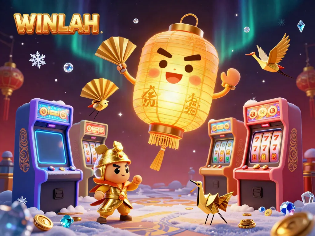 Experience thrilling gameplay at WINLAH casino with vibrant 3D characters and game elements.