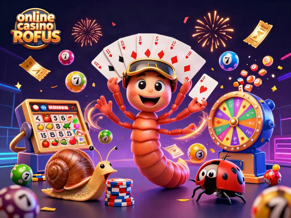 Win at online casino uden ROFUS with vibrant 3D characters engaging in dynamic gameplay.