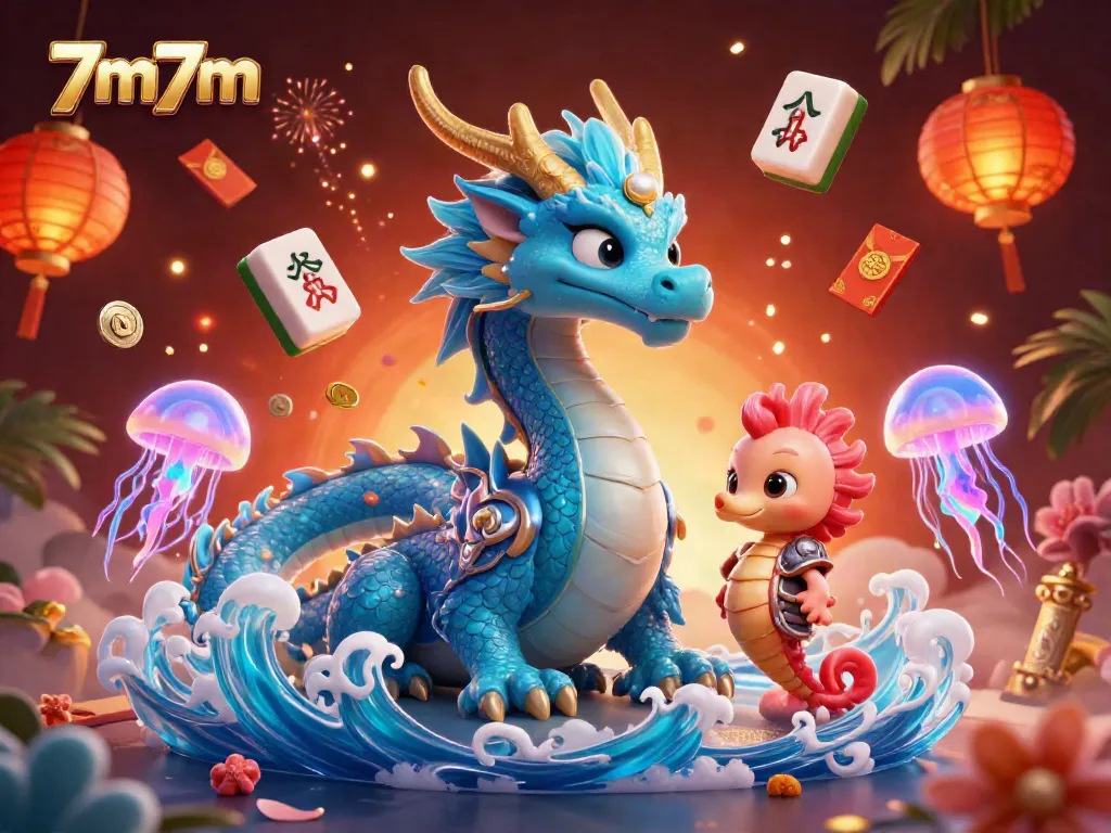 Experience the thrilling action of 7m7m in a dynamic, colorful casino-themed illustration.