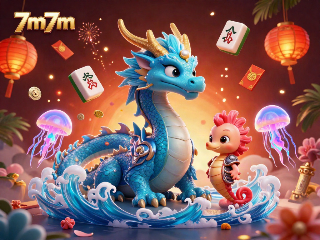 Experience the thrilling action of 7m7m in a dynamic, colorful casino-themed illustration.