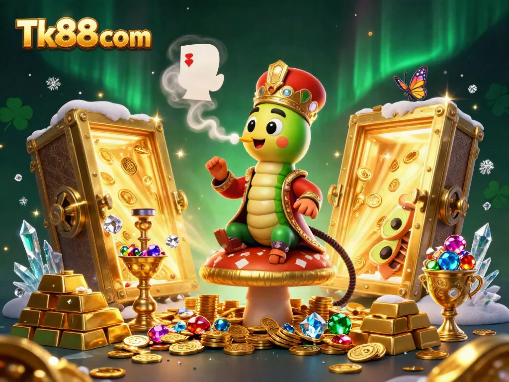 Experience the excitement of Tk88 com with a vibrant 3D casino scene showcasing jackpot elements and rich details.